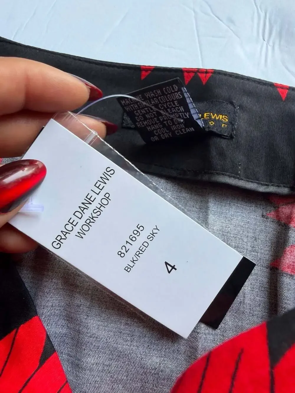 Grace Dane Lewis Workshop Black and Red Sunflower Print Midi Skirt